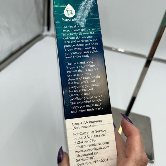 Pursonic Back, Body and Facial Cleansing Brush with Extending Handle - Picture 5 of 7